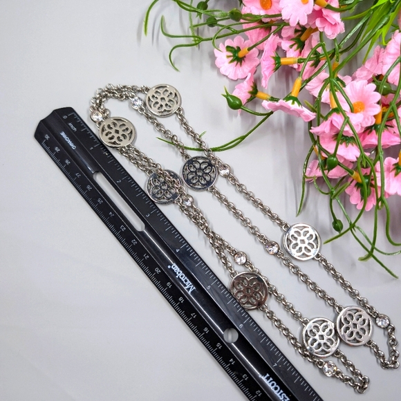 Extra Long Vintage Crystal Station Necklace - Picture 4 of 5